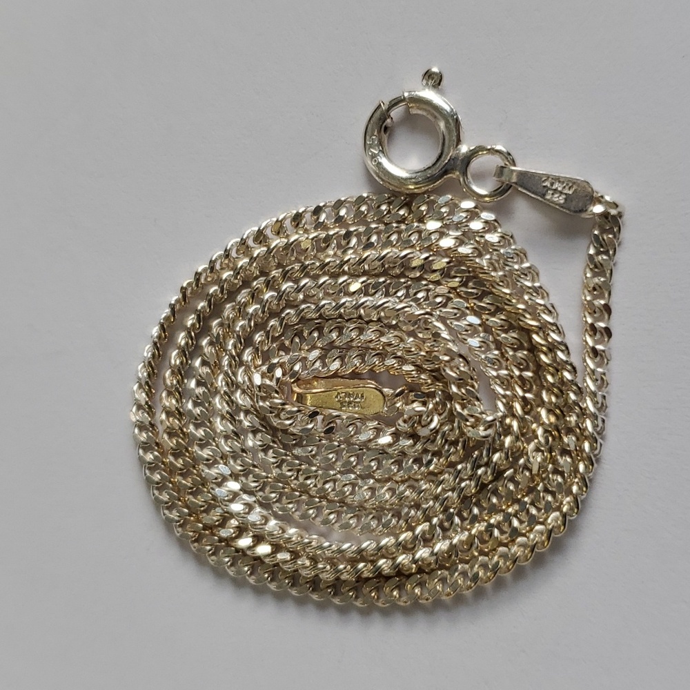 Solid Sterling Silver 925 Minimilaist Figaro Cuban Link Chain Necklace
